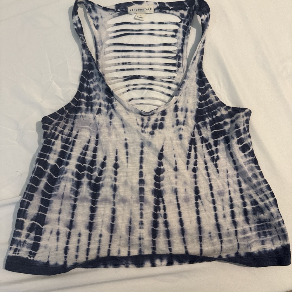 Aeropostale Navy and White Cutout Tank Top - Picture 3 of 3